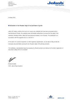Certifikát Prohlášení o původu zakoupeného zboží