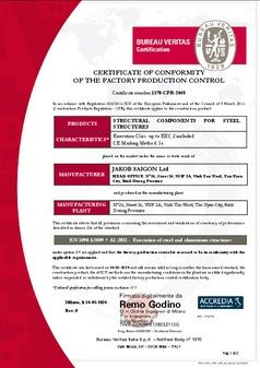 Certifikát Jakob Saigon Ltd. – EN 1090 EXC 2
